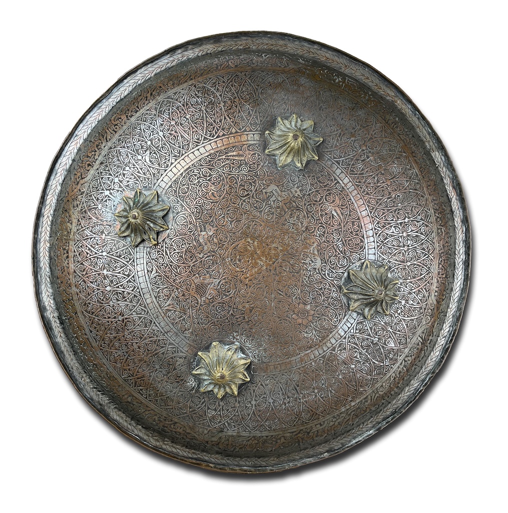 Perski puklerz metalowy, dynastia Safawidów (XVIII w.)