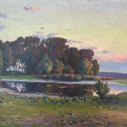 Teodor ZIOMEK (1874 Skierniewice – 1937 Warszawa), Pejzaż nadwodny z Palczewa (1929)