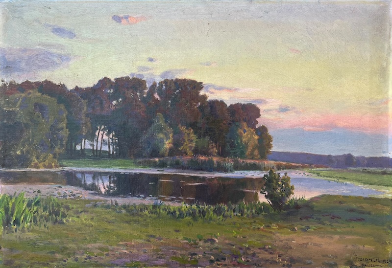 Teodor ZIOMEK (1874 Skierniewice - 1937 Warszawa), Pejzaż nadwodny z Palczewa (1929)